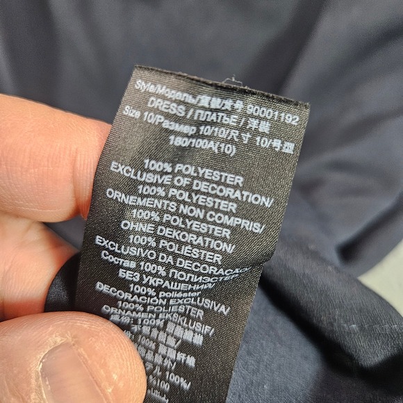 Tory Burch Navy Blue Geometric Embroidered Tunic Top Size 10 Polyester - Picture 5 of 12